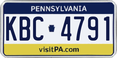 PA license plate KBC4791