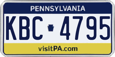 PA license plate KBC4795