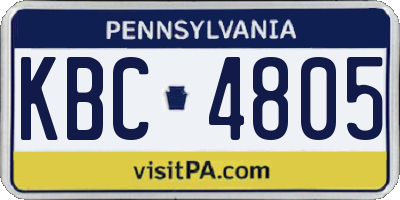 PA license plate KBC4805
