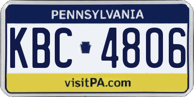 PA license plate KBC4806