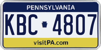 PA license plate KBC4807