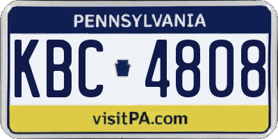 PA license plate KBC4808