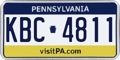 PA license plate KBC4811