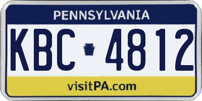 PA license plate KBC4812