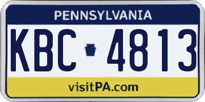 PA license plate KBC4813