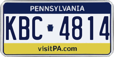 PA license plate KBC4814