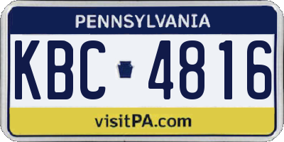 PA license plate KBC4816
