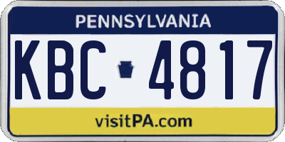 PA license plate KBC4817