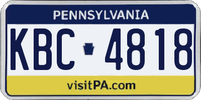 PA license plate KBC4818