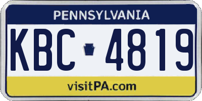 PA license plate KBC4819