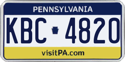 PA license plate KBC4820