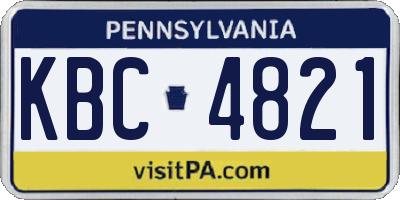 PA license plate KBC4821