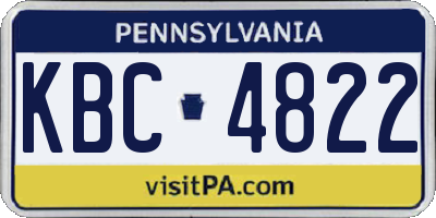 PA license plate KBC4822
