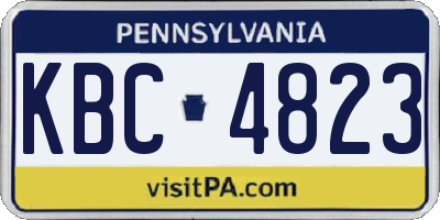 PA license plate KBC4823