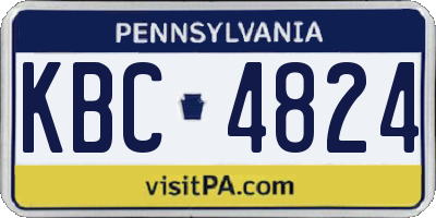 PA license plate KBC4824