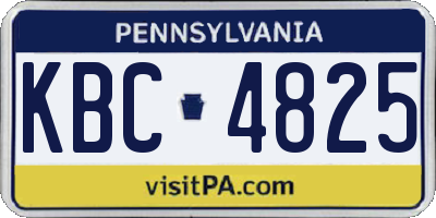 PA license plate KBC4825
