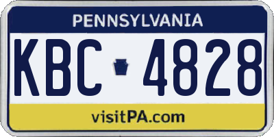 PA license plate KBC4828