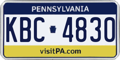 PA license plate KBC4830