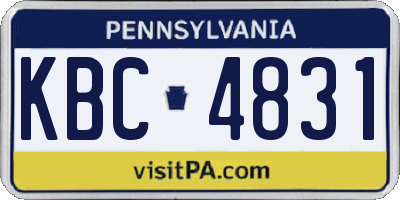 PA license plate KBC4831