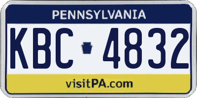 PA license plate KBC4832