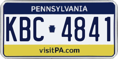 PA license plate KBC4841