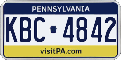 PA license plate KBC4842