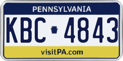 PA license plate KBC4843