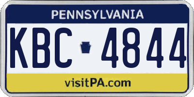 PA license plate KBC4844