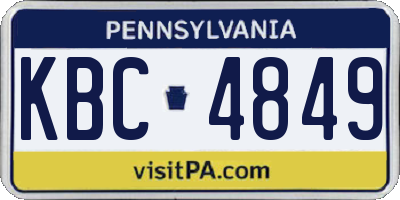 PA license plate KBC4849
