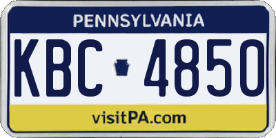 PA license plate KBC4850