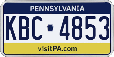 PA license plate KBC4853