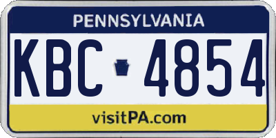PA license plate KBC4854