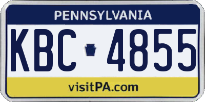 PA license plate KBC4855