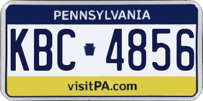 PA license plate KBC4856