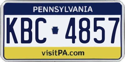 PA license plate KBC4857