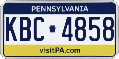 PA license plate KBC4858