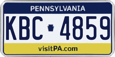 PA license plate KBC4859