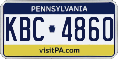 PA license plate KBC4860