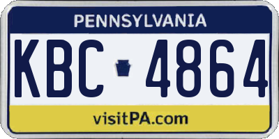 PA license plate KBC4864