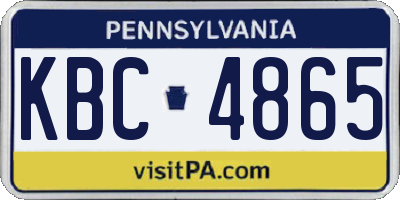 PA license plate KBC4865
