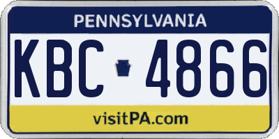 PA license plate KBC4866