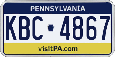 PA license plate KBC4867