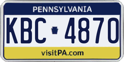 PA license plate KBC4870