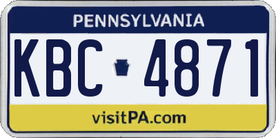 PA license plate KBC4871