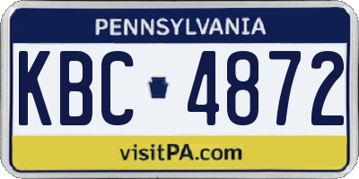 PA license plate KBC4872