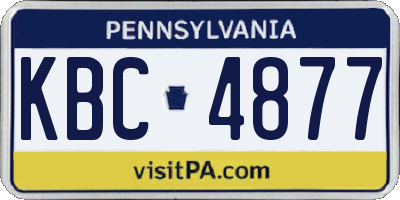 PA license plate KBC4877