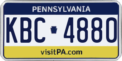 PA license plate KBC4880