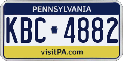 PA license plate KBC4882