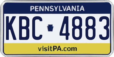 PA license plate KBC4883