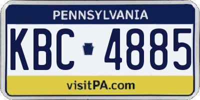 PA license plate KBC4885